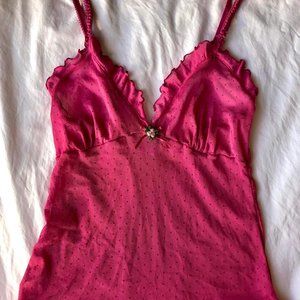 magenta mesh camisole